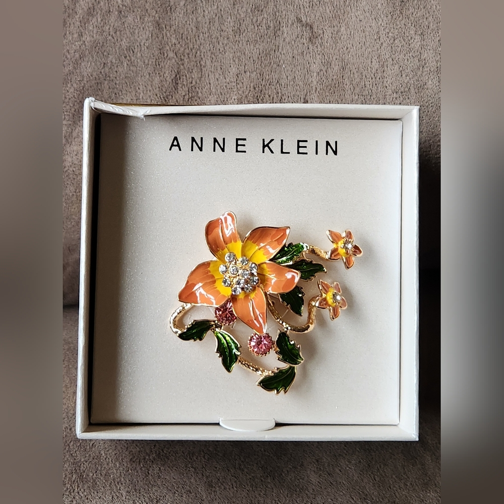 Anne Klein Floral Brooch Pin NWT